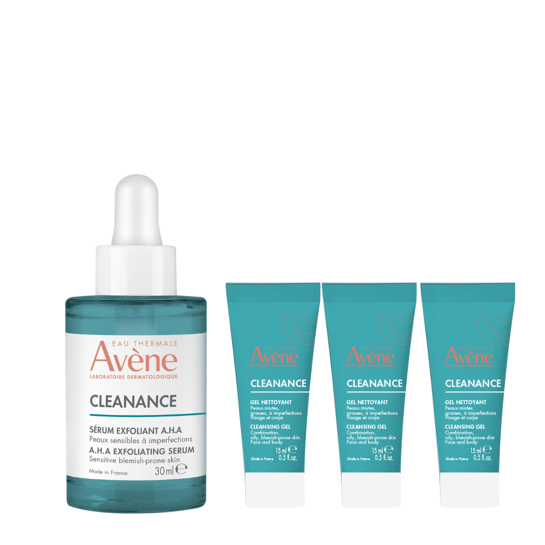 AVENE CLEANANCE SERUM EXFOLIANT A.H.A 30ML+Get 3x 15ml cleanance gel