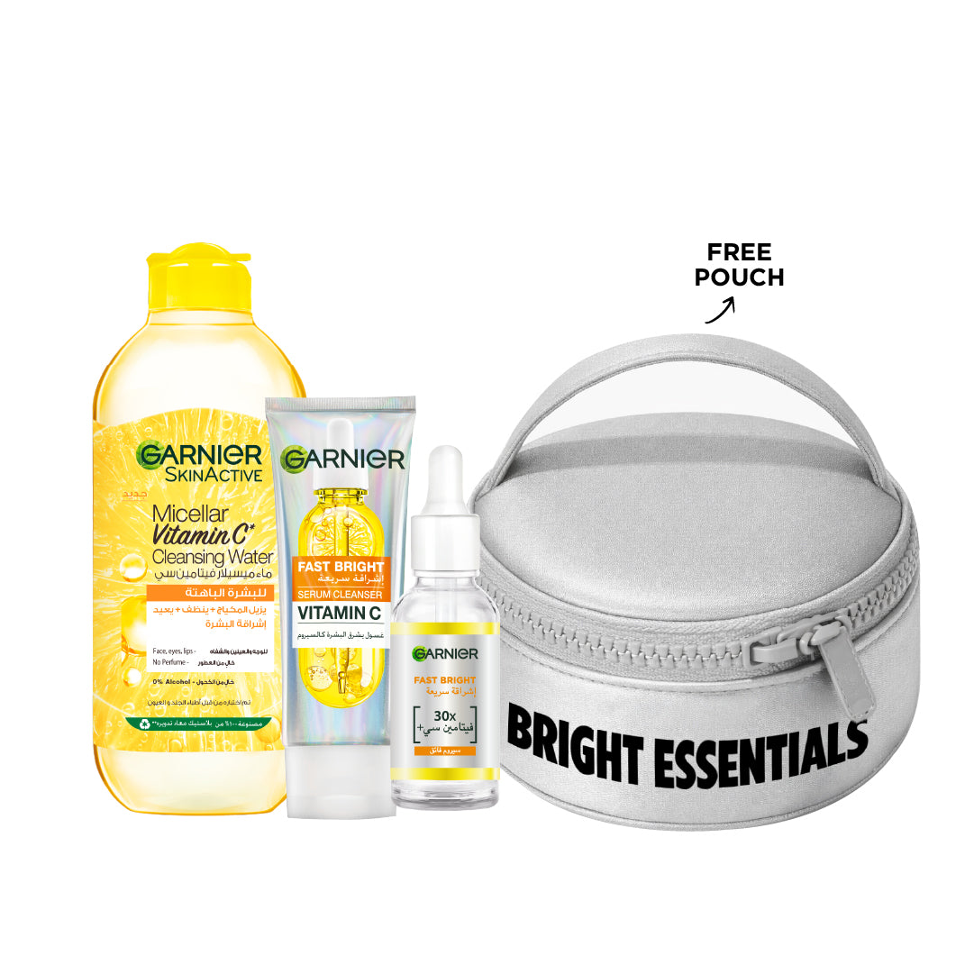 15 % OFF Serum Cleanser + Fast Bright Serum + Vitamin C Micellar water 400 ml + Free Pouch