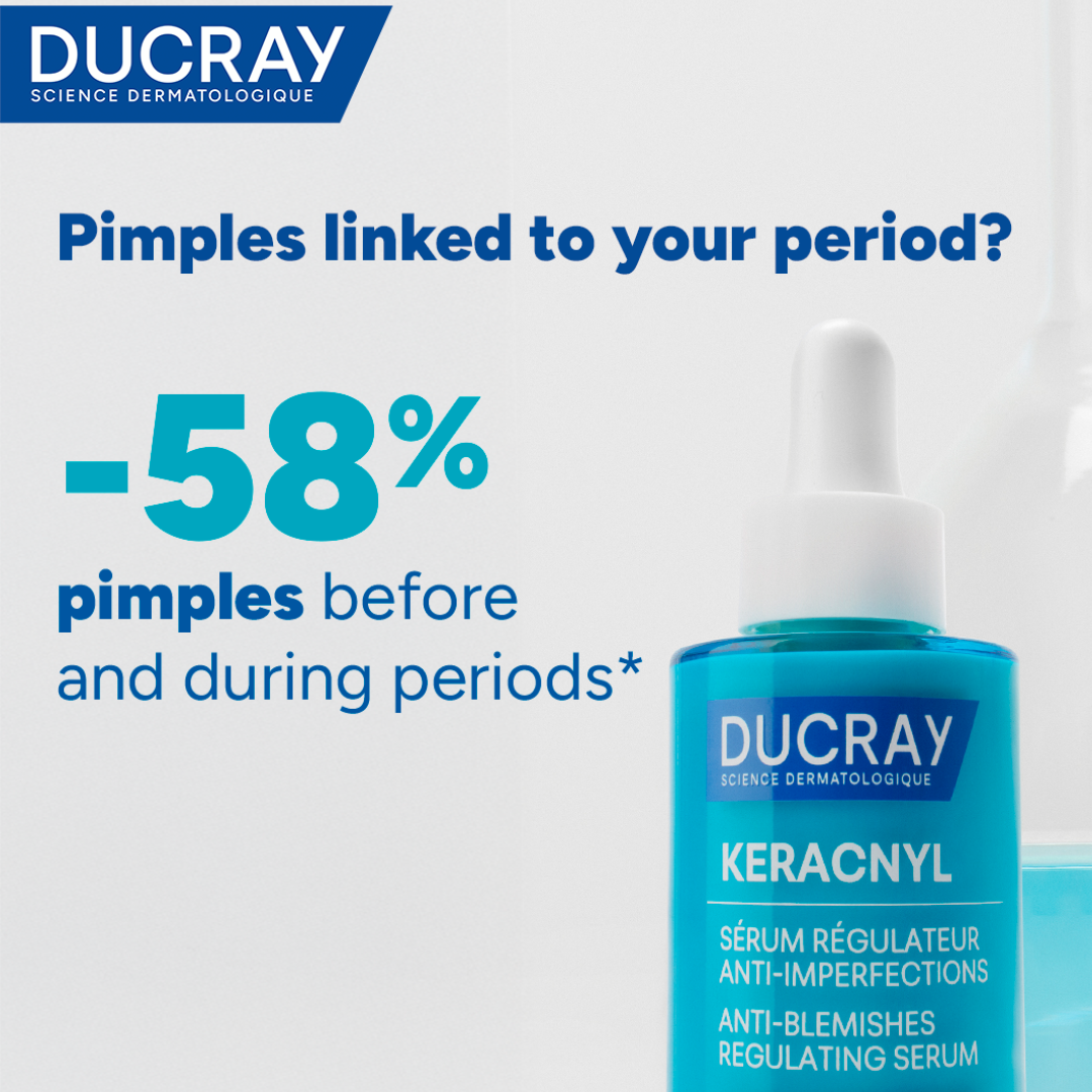 Ducray Keracnyl Anti-blemishes regulating serum 30ml for period acne flareups