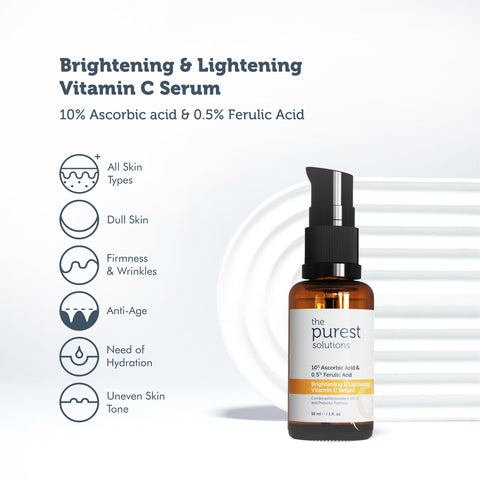 Brightening & Lightening Vitamin C Serum 
 10% Ascorbic acid & Ferulic Acid 0,5%