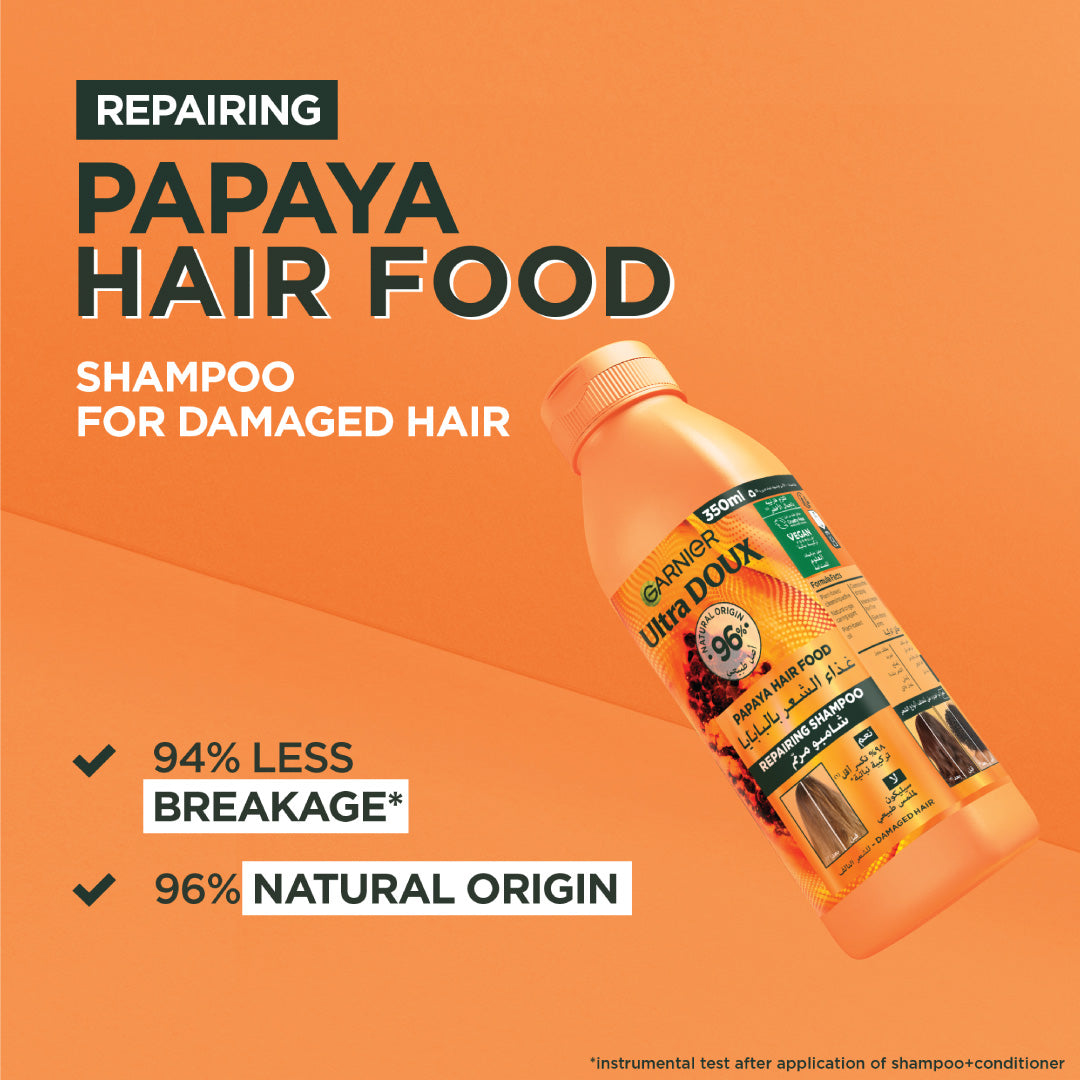 Garnier Ultra Doux Papaya Vegan Hair Food Shampoo for damaged hair