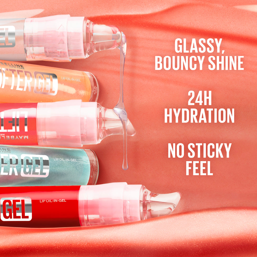 Maybelline Lifter Gel Sugar Spritz, Lip Oil-in-Gel, Glassy, Bouncy Shine 6.6 ML / 0.22 FL OZ