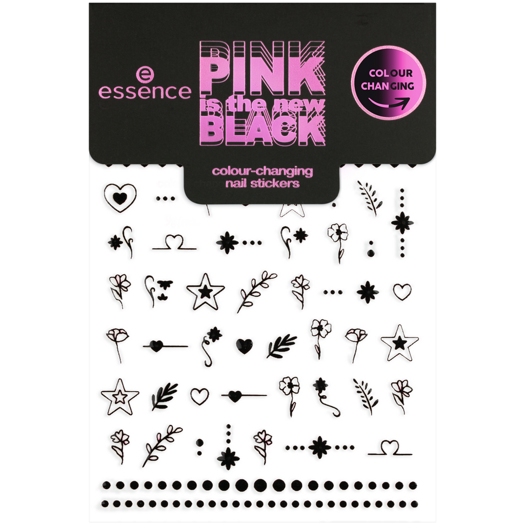 Essence Pink New Black Colour Changing Nail Stickers 01