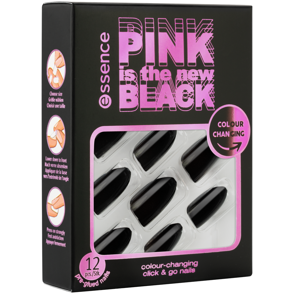 Essence Pink New Black Colour Changing Click&Go Nails 01