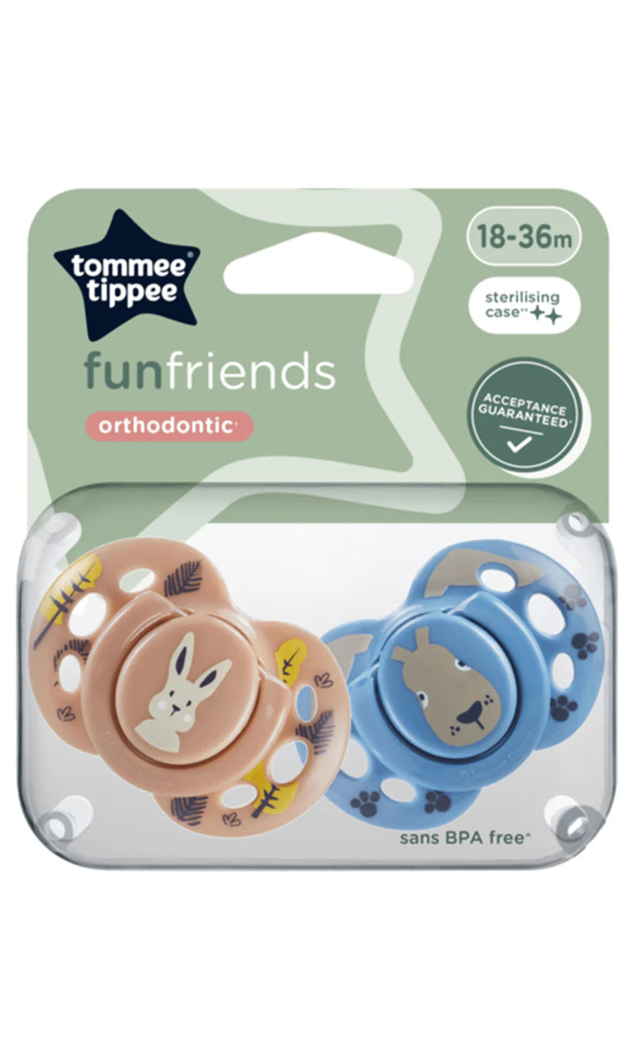 Tommee Tippee     2X 18-36M FUN SOOTHER