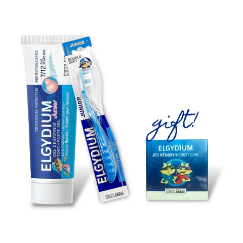 Elgydium Junior Bubble Toothpaste 50ml + Elgydium Junior Toothbrush Ages 7 to 12 + FREE Memory Game