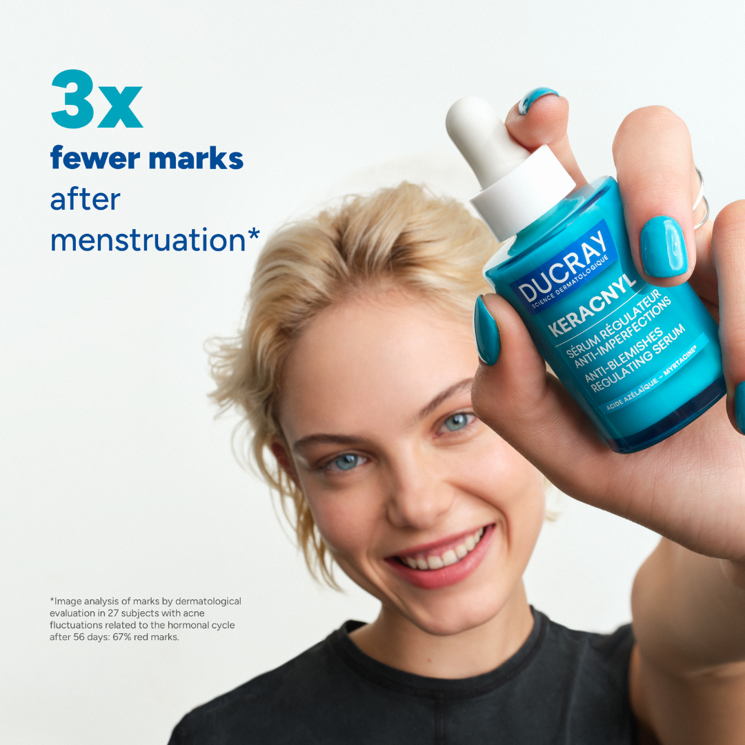 Ducray Keracnyl Anti-blemishes regulating serum 30ml for period acne flareups