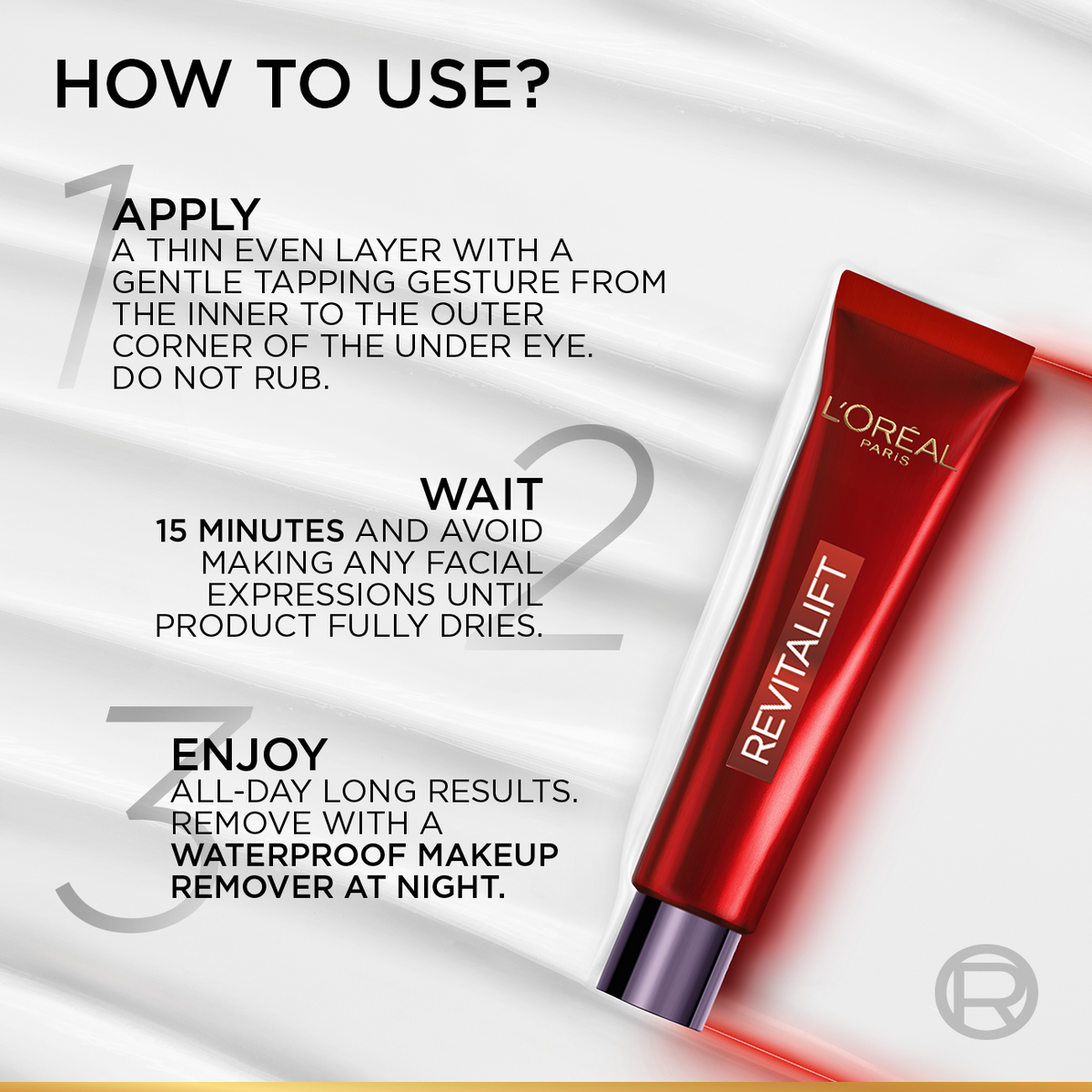 L'Oréal Paris Revitalift Triple Power Eye Bag Instant Corrector with Gel-to-tape Technology To Depuff, Smooth, And Firm Eye Bags, 15ml
