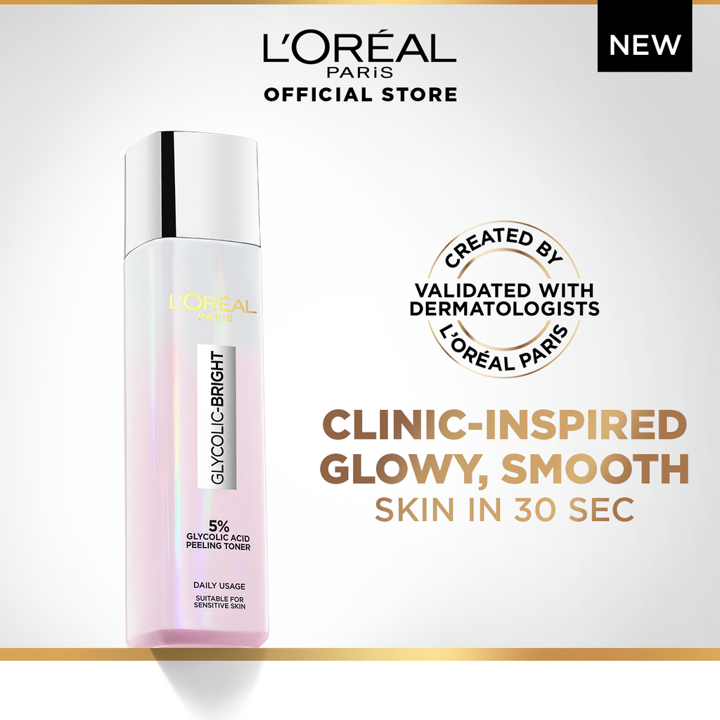 L’Oréal Paris 5% Glycolic Acid Peeling Toner for Instant Glowing Skin