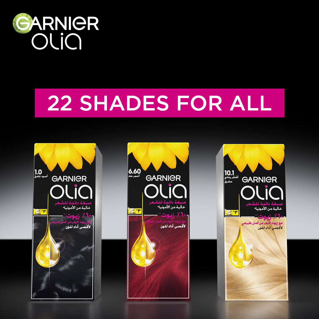Garnier Olia Ammonia Free, Permanent Hair Coloration at Home with Natural Origin Flower Oils