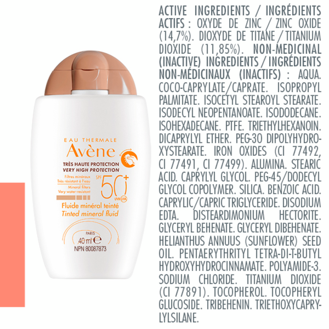 Avène Mineral Sunscreen Fluid Tinted SPF 50+ 40ml
