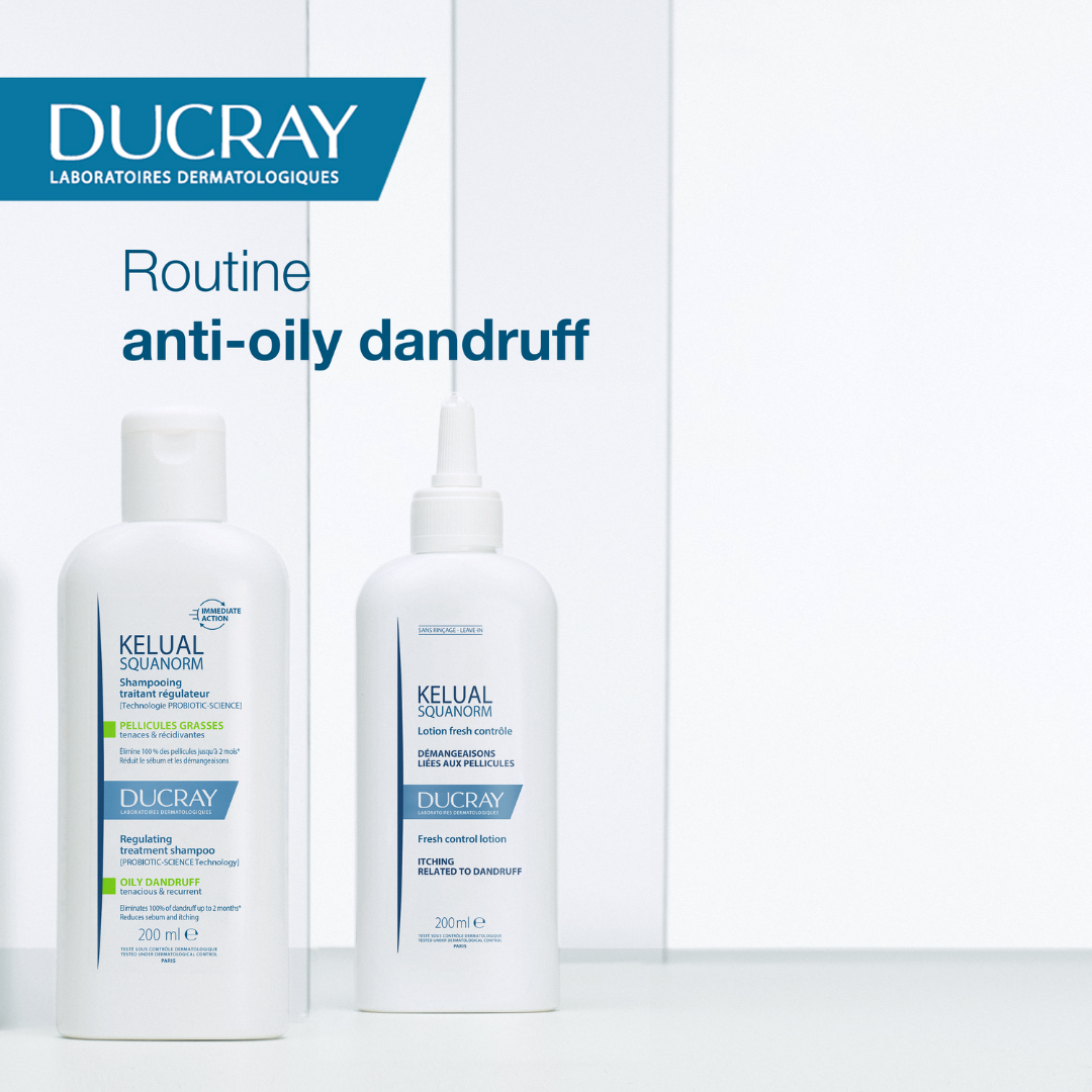 Buy Ducray Kelual Squanorm anti-dandruff treatment shampoo 200ml & get a FREE 100ml Elution Rebalancing Anti-dandruff shampoo