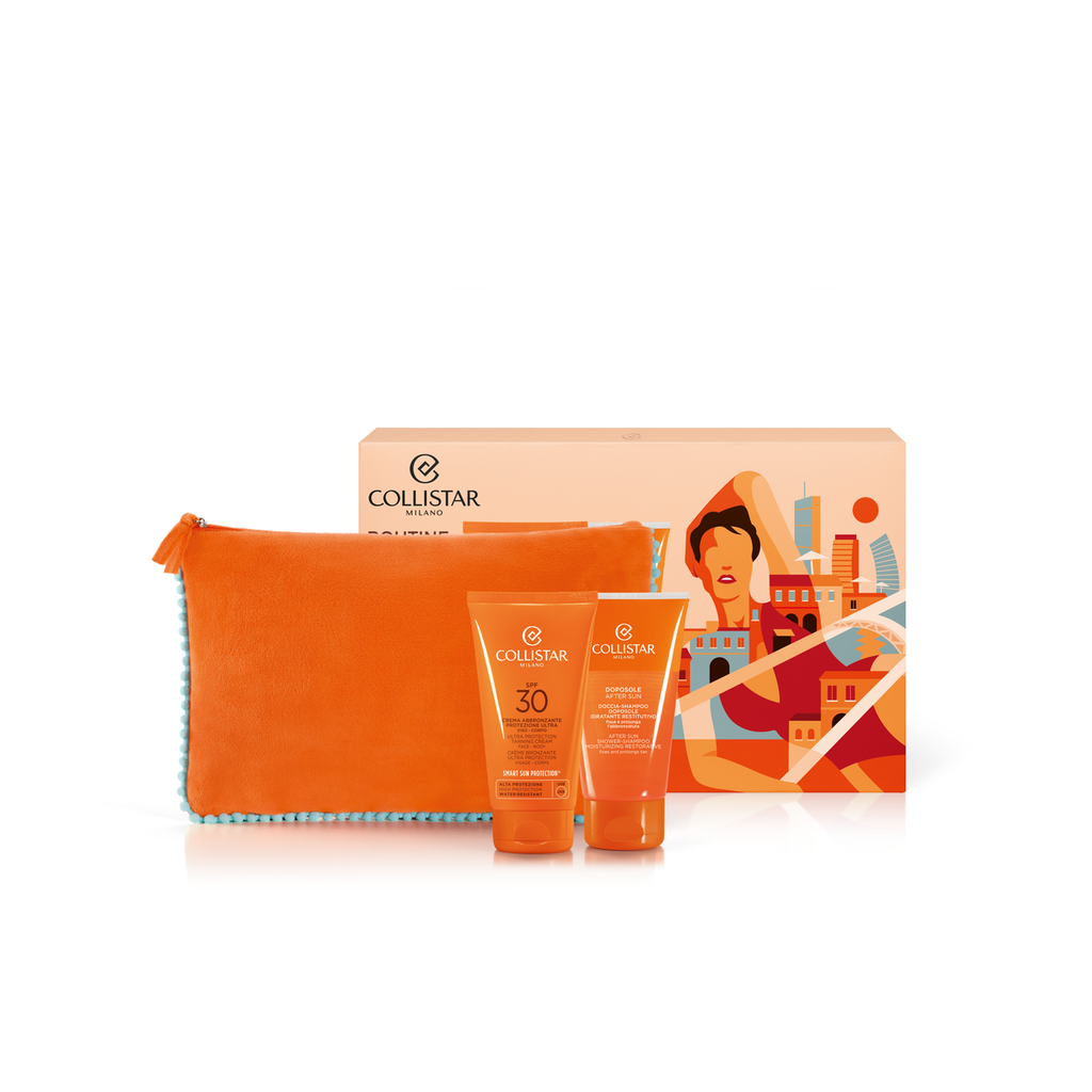 Collistar Pouch Set Protective Tanning Cream Spf30 + After Sun Shower Shampoo 150Ml