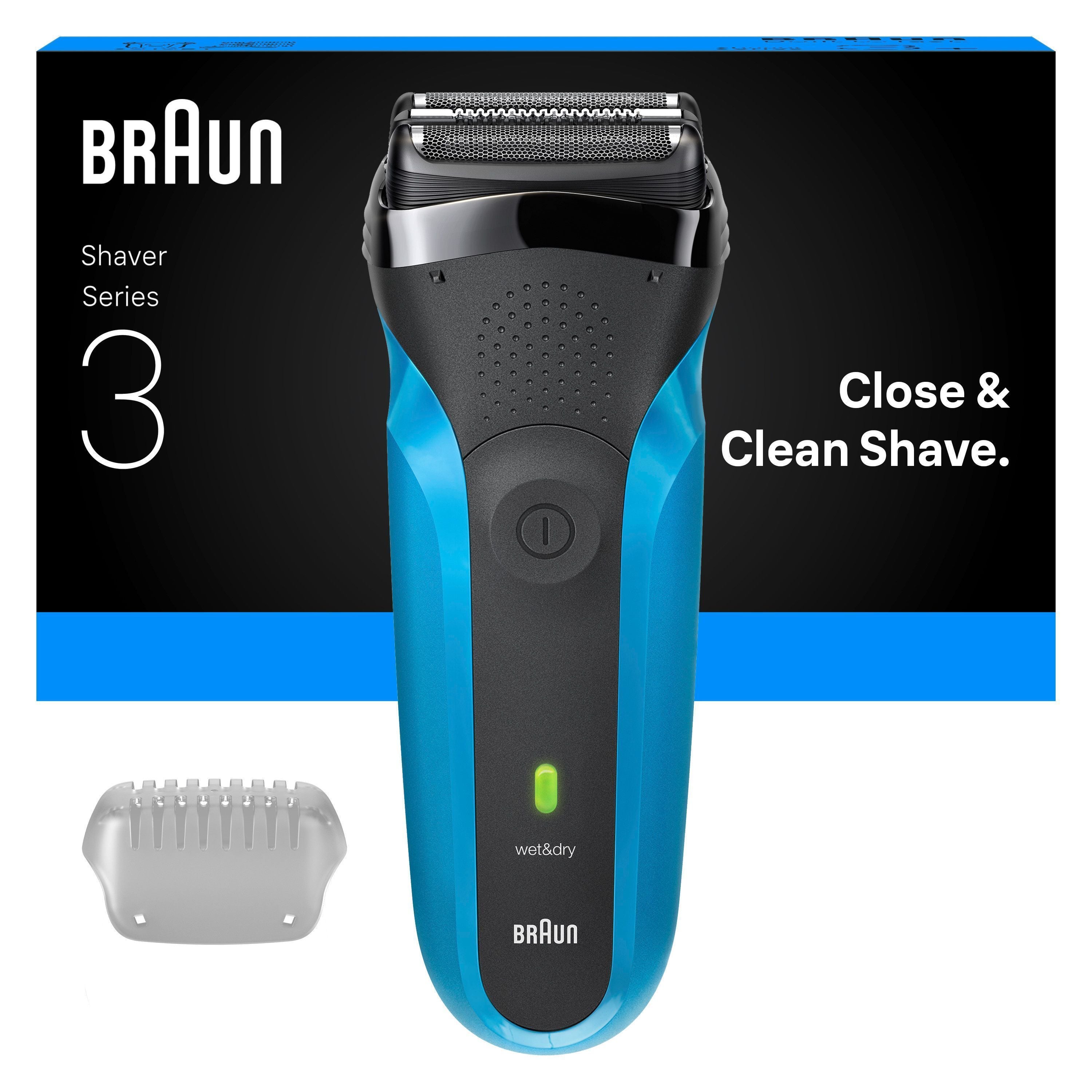 Braun Shaver 310  BLK/BLU  BOX EURO