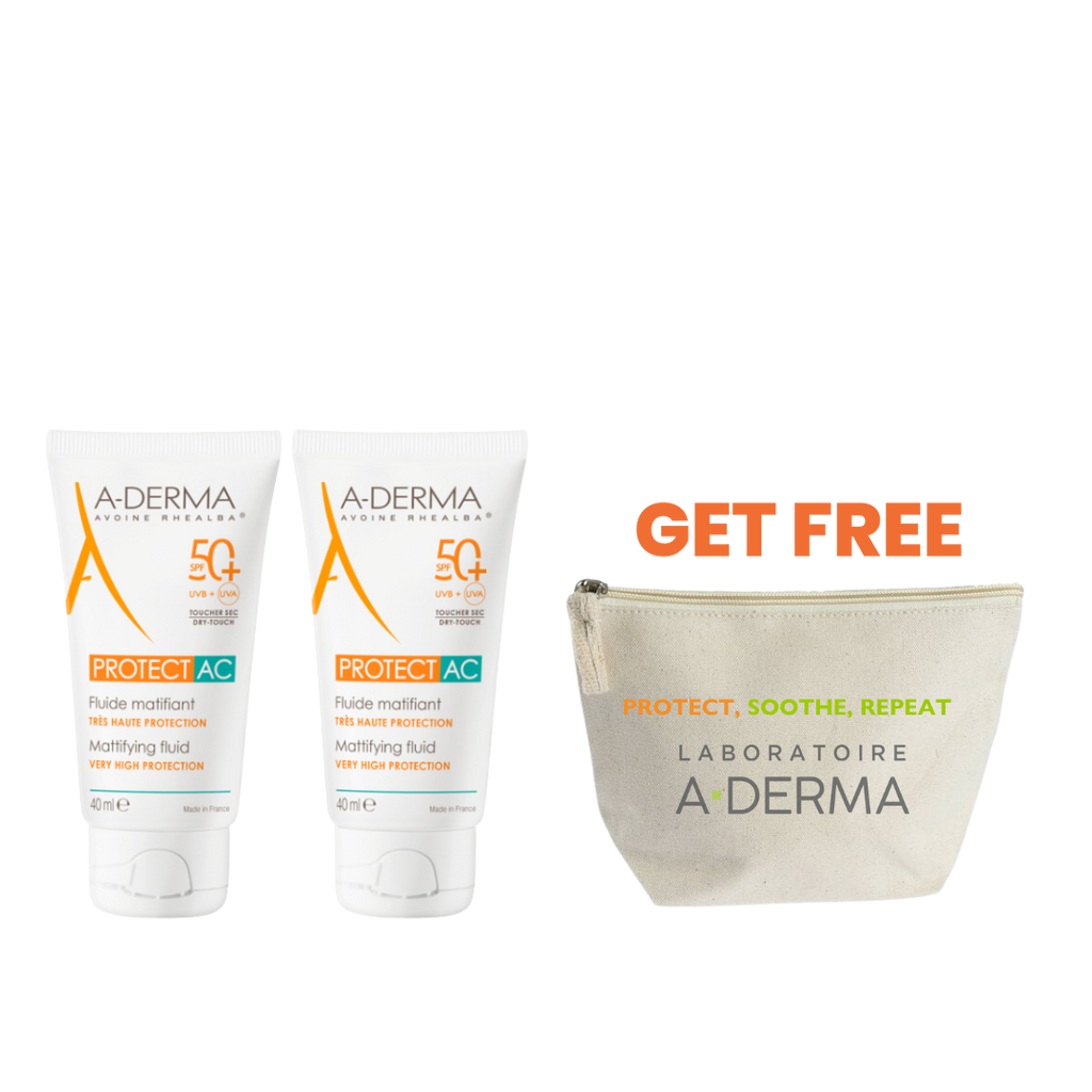 2x Aderma Protect AC Mattifying Fluid+ Pouch (Gift)