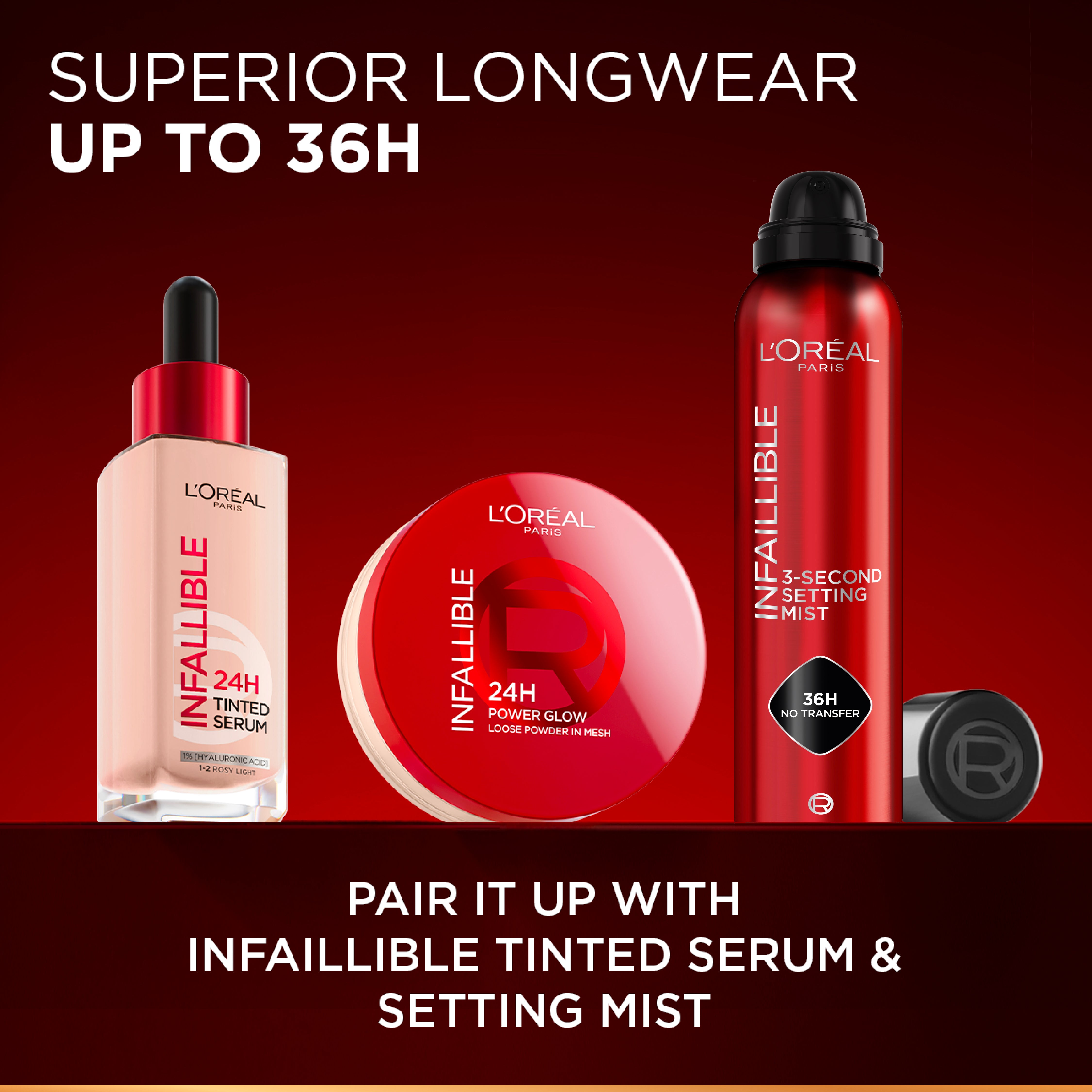 L’Oréal Paris Infaillible 24H Power Glow Loose Powder in Mesh, Pore Blurring, Radiant Glow, and Hydrating Formula with 2 Shades, 9.5g.