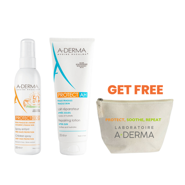 A-Derma Protect Children Spray SPF 50+ +A-DERMA Protect AH After-sun Repairing Lotion 250ml + Pouch (Gift)