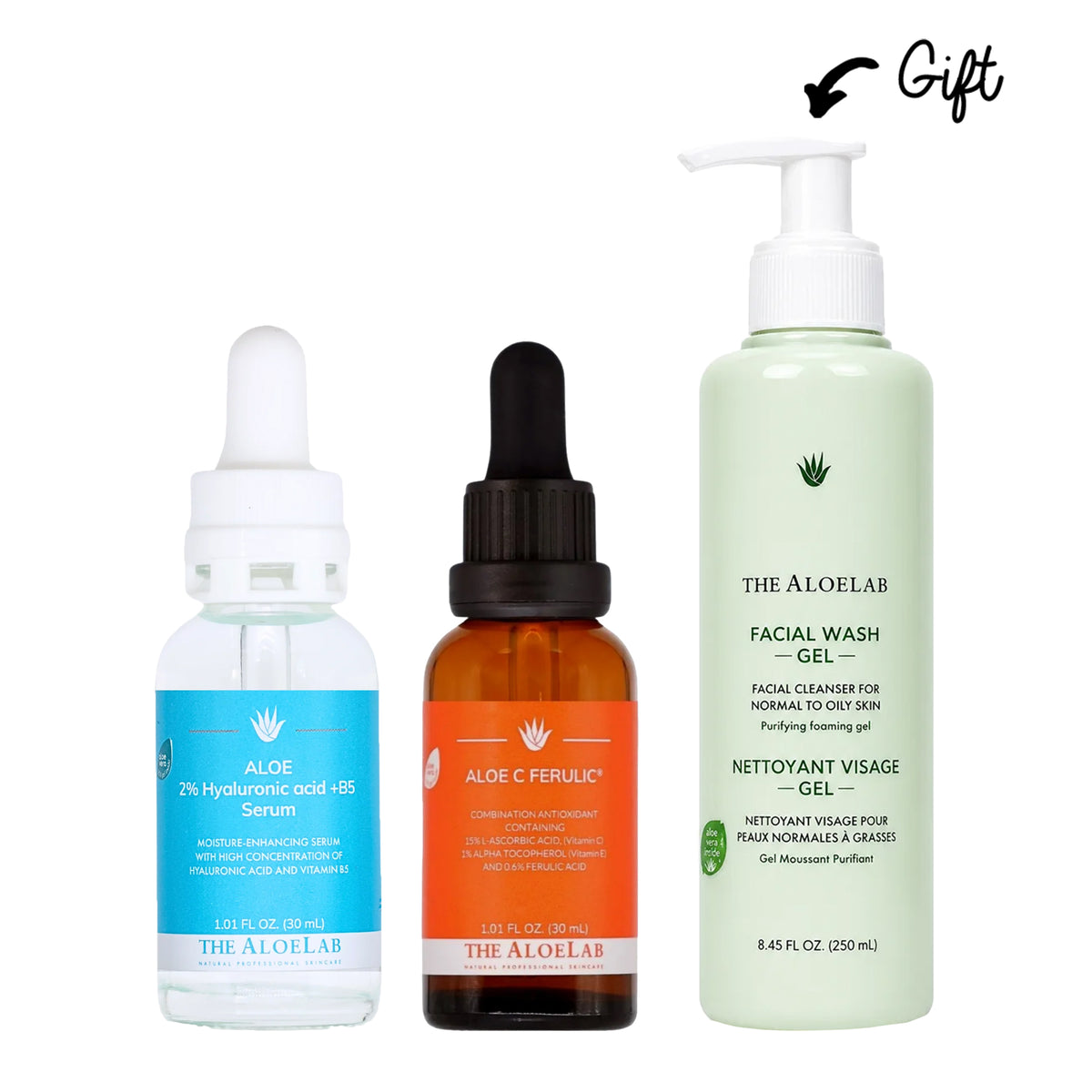 Buy Aloe C Ferulic & 2% Hyaluronic Acid & get a FREE Gel Cleanser Full Size