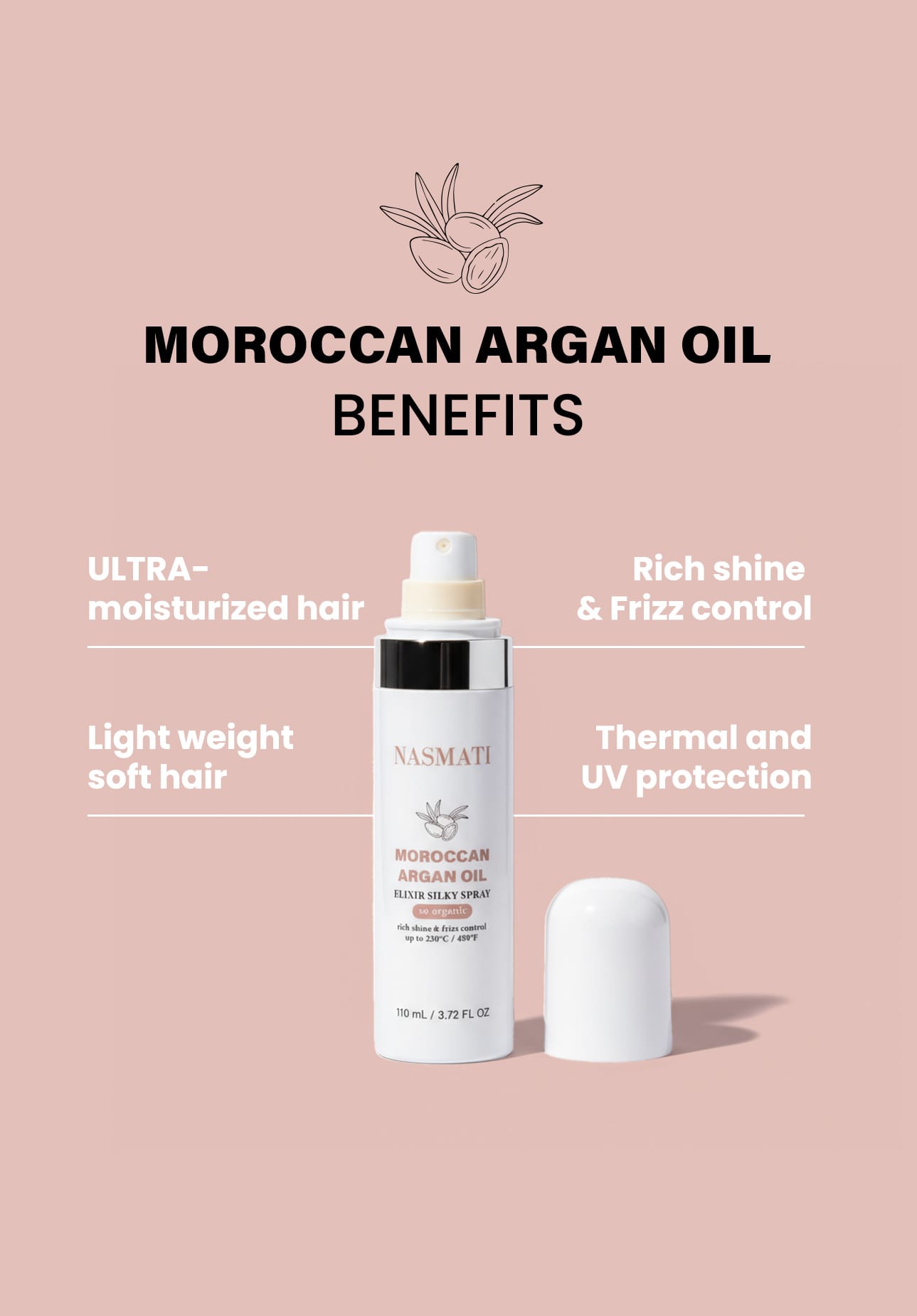 Nasmati™ Moroccan Argan Oil Heat Protectant Spray
