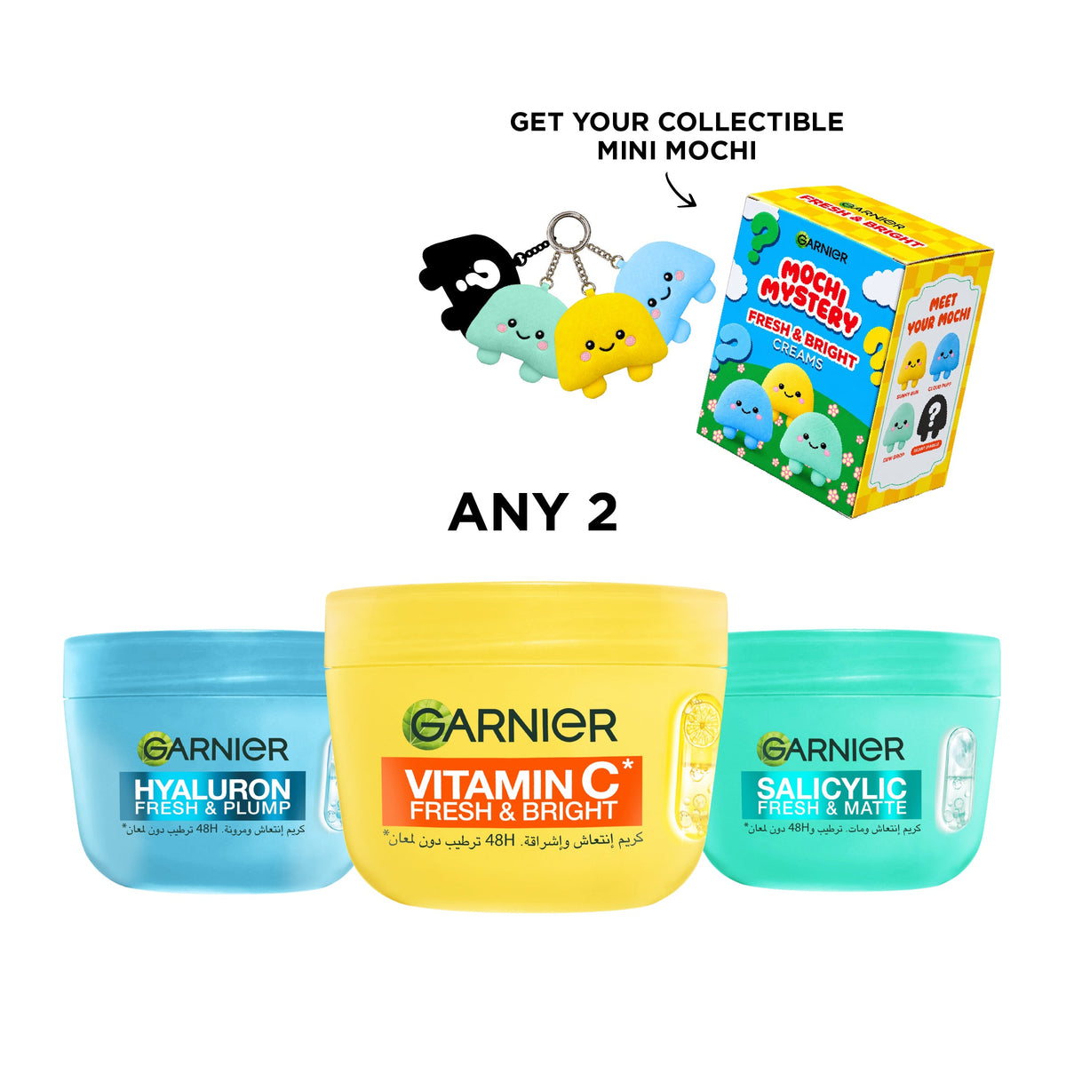 2x Fresh & Bright Creams + FREE Small Plushies Mochi