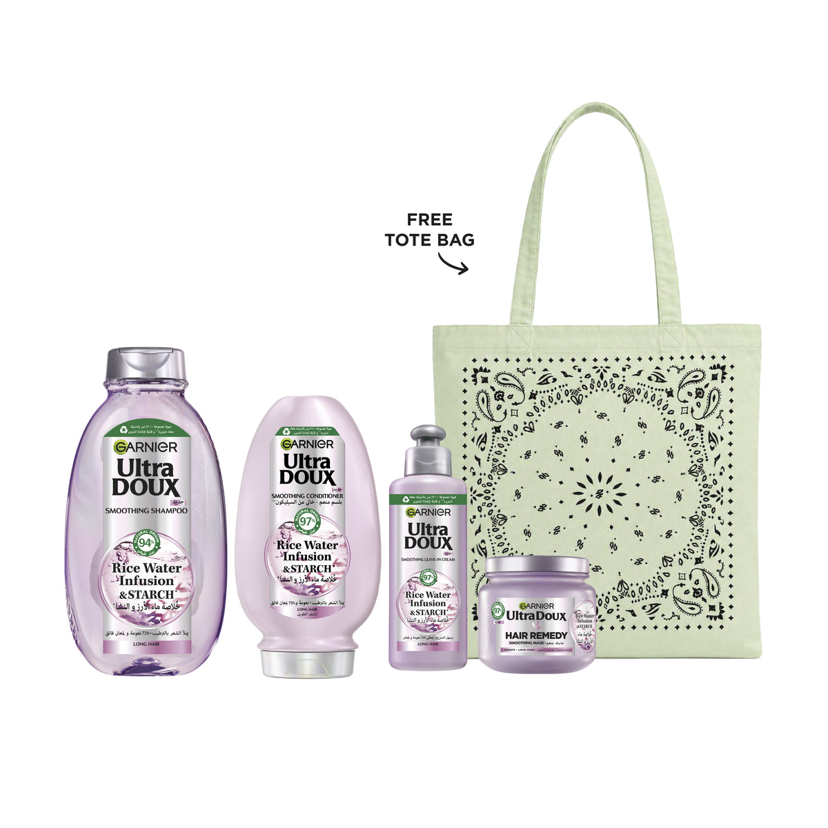 20% Ultra Doux Rice Water Full Routine + Tote bag