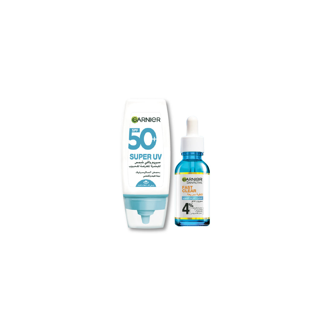 20% OFF Fast Clear Anti-Acne Serum + Super UV Anti-Acne Sunscreen (30ml)