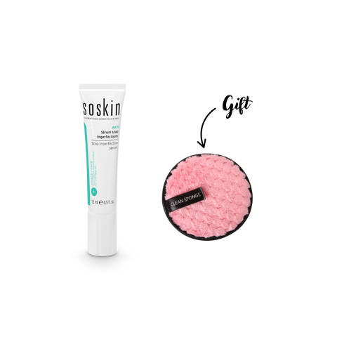 Soskin Stop Imperfection Serum 15 ml + Cleansing Sponge(Gift)