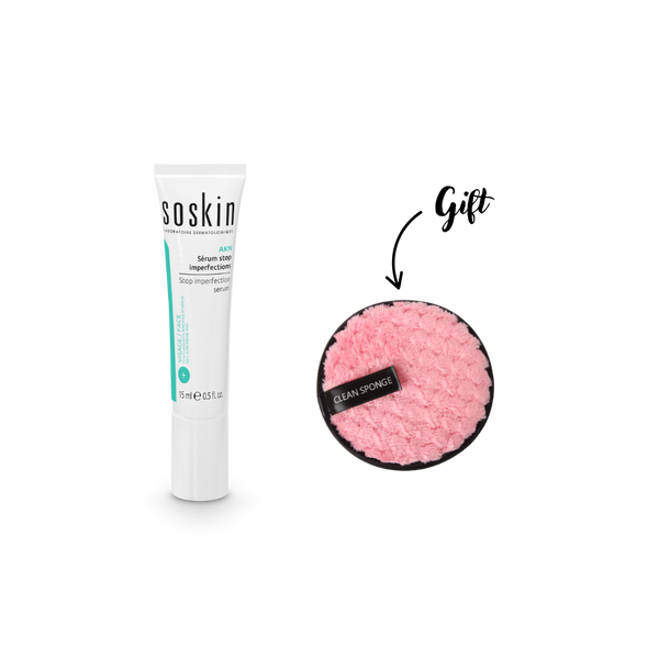 Soskin Stop Imperfection Serum 15 ml + Cleansing Sponge(Gift)