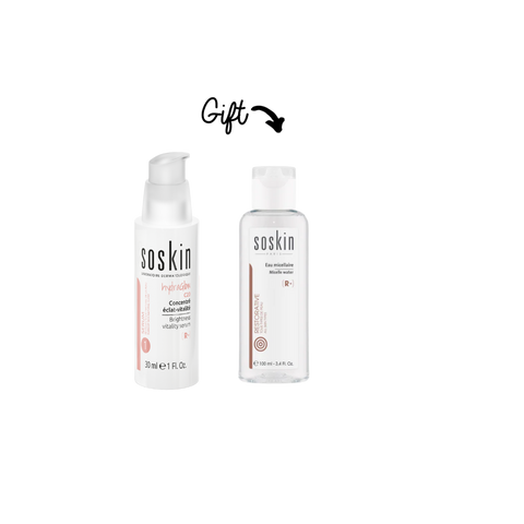 SOSKIN C20 BRIGHTNESS VITALITY SERUM Get: SOSKIN MICELLAR WATER 100ml