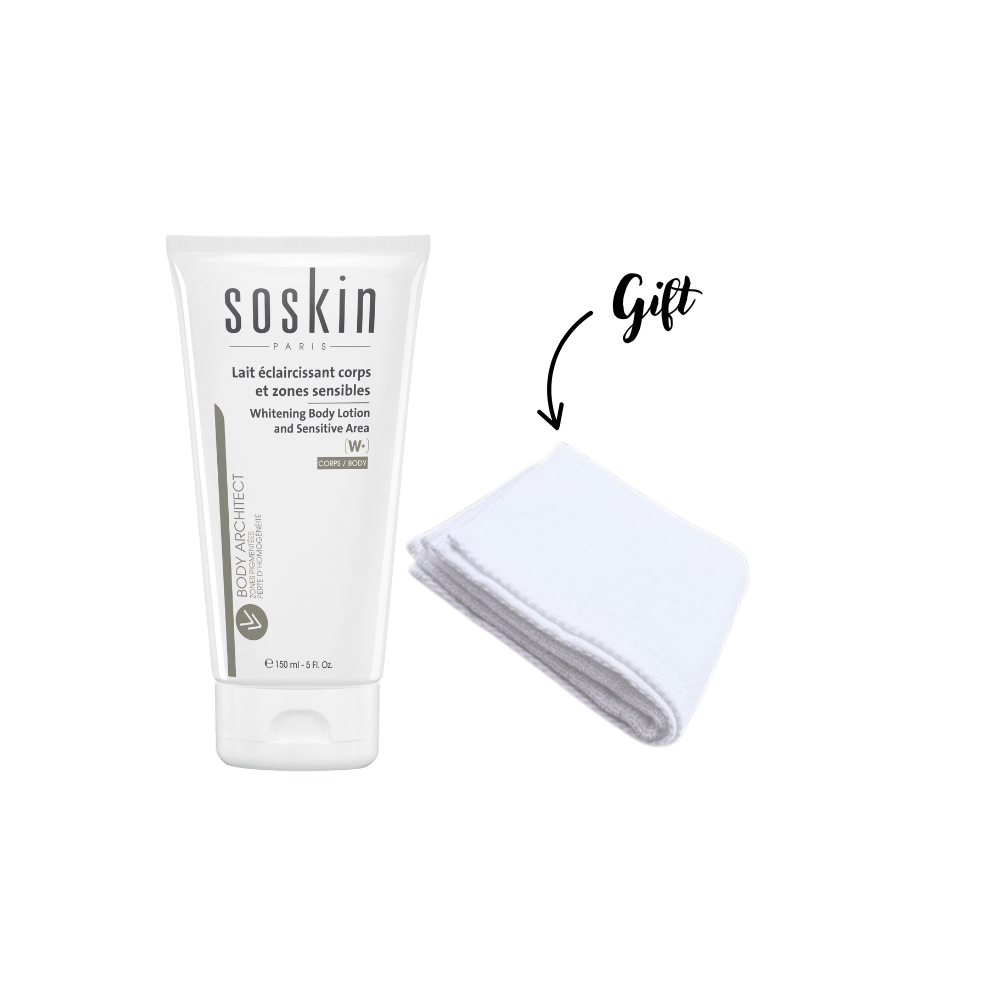 Soskin Whitening Body Lotion and Sensitive Area + Towel (Gift)