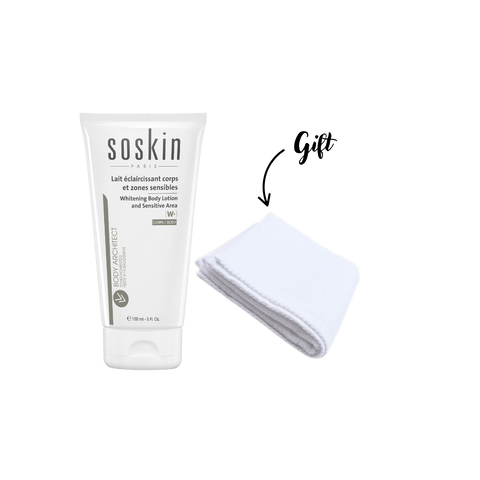 Soskin Whitening Body Lotion and Sensitive Area + Towel (Gift)