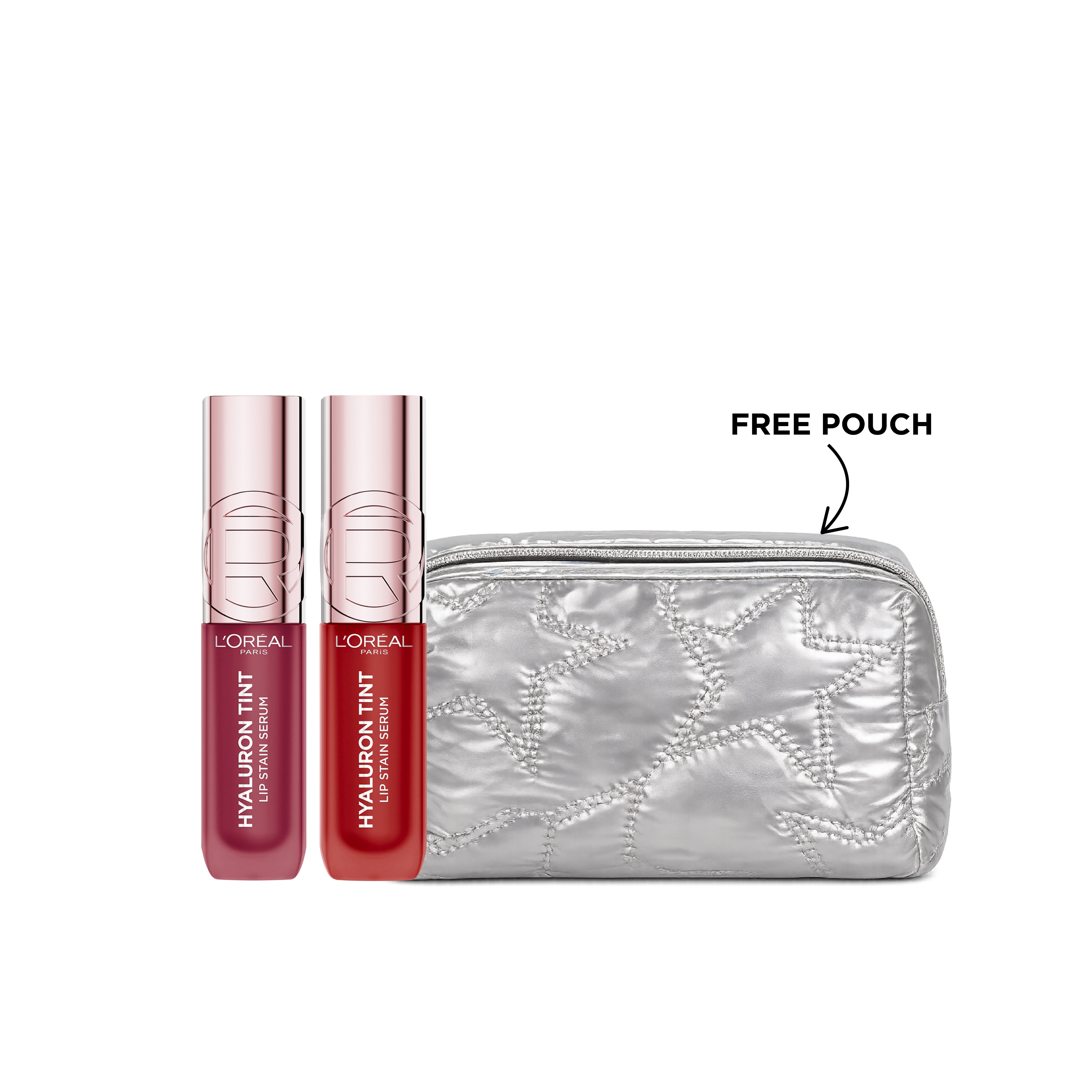 BUY x2 L’Oréal Paris Hyaluron Tint Lip Stain Serum GET Silver Star pouch FOR FREE