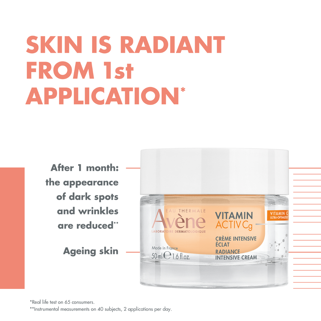 Buy one Avène Intensive Radiance Vitamin Activ Cg Cream and get a FREE 150ml Avène Cleansing Foam