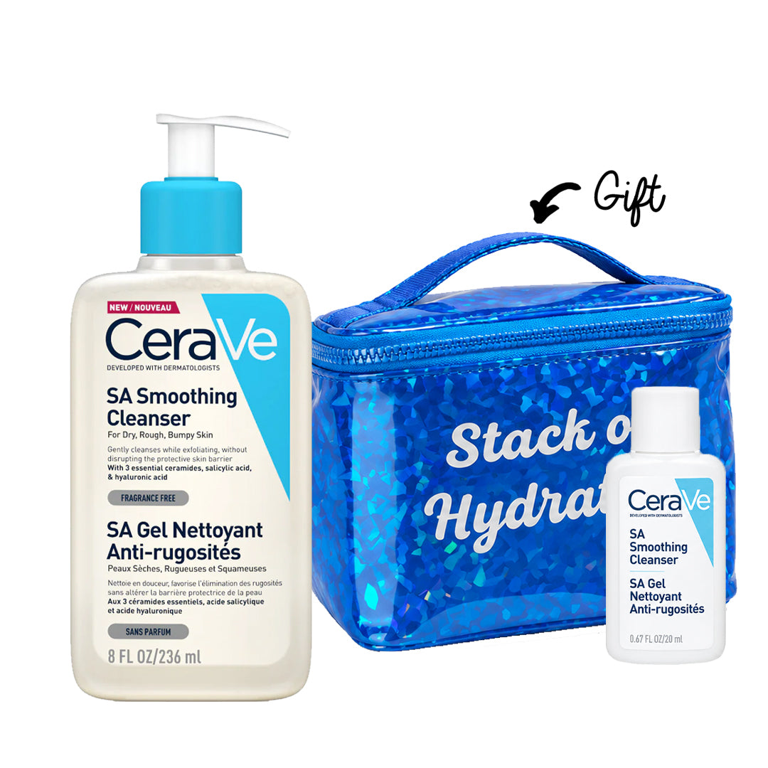 Buy CeraVe SA Smoothing Cleanser & get a FREE mini + Pouch