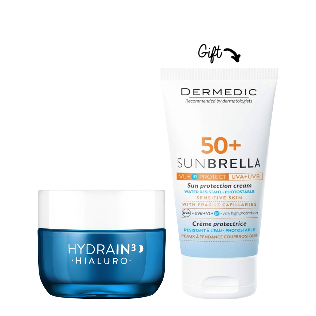 Buy Dermedic HYDRAIN-Night cream Get Sunbrella Sunscreen FOR FREE