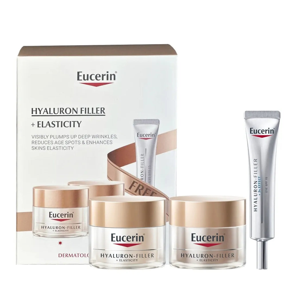 Anti-Aging Gift Set Hyaluron-Filler + Elasticity: Day Cream 50ml + Night cream 50ml + Eye Cream 15ml GIFT