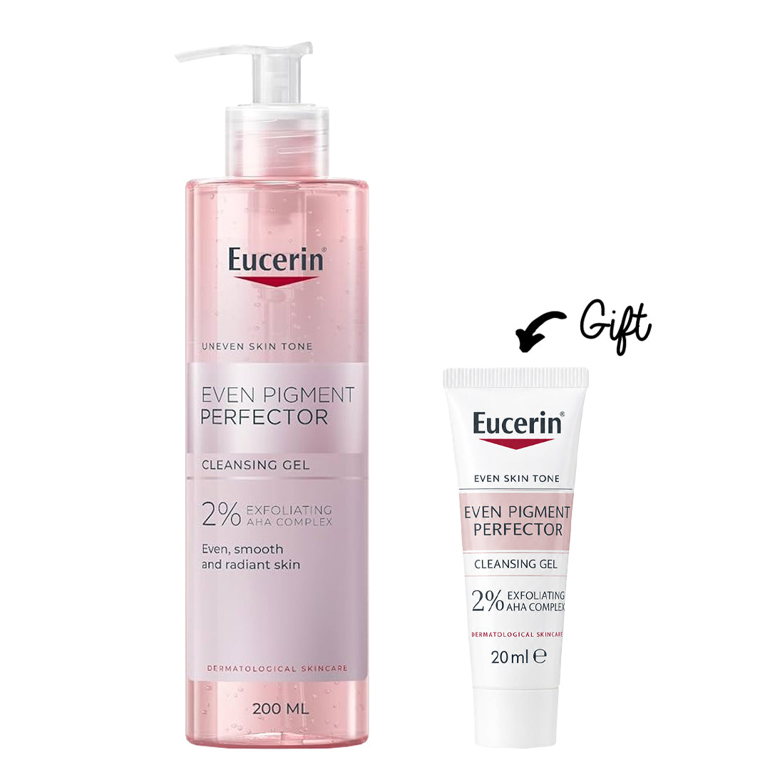 Buy Eucerin Even Pigment Perfector Exfoliating Cleansing Gel 200ml & get a FREE Even Pigment Perfector Cleansing Gel 20ml