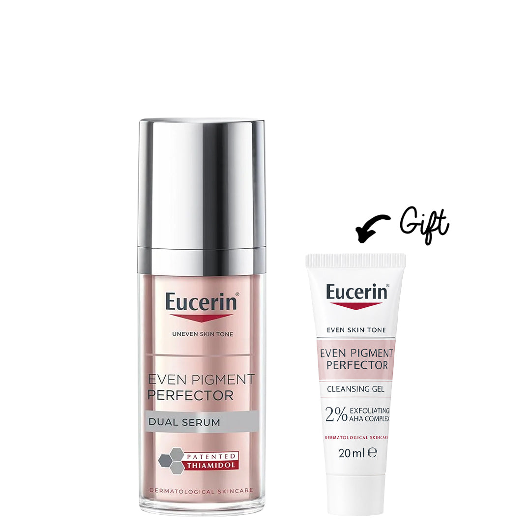 Buy Eucerin Even Pigment Perfector Dual Serum 30ml & get a FREE Even Pigment Perfector Cleansing Gel 20ml