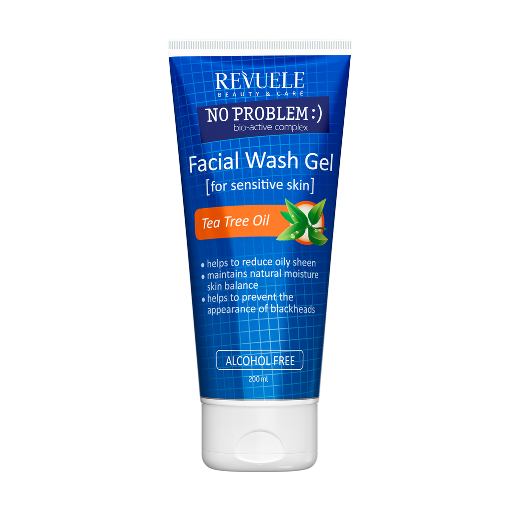 REVUELE NO PROBLEM Facial Wash Gel for sensitive skin Tea Tree Oil, 200 ml
