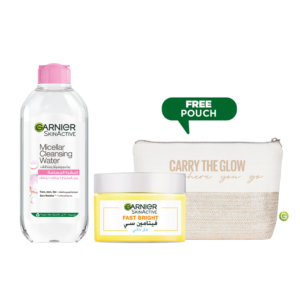 Buy Classic micellar water 400 ml + Vitamin C Water Gel Moisturizer  GET Pouch