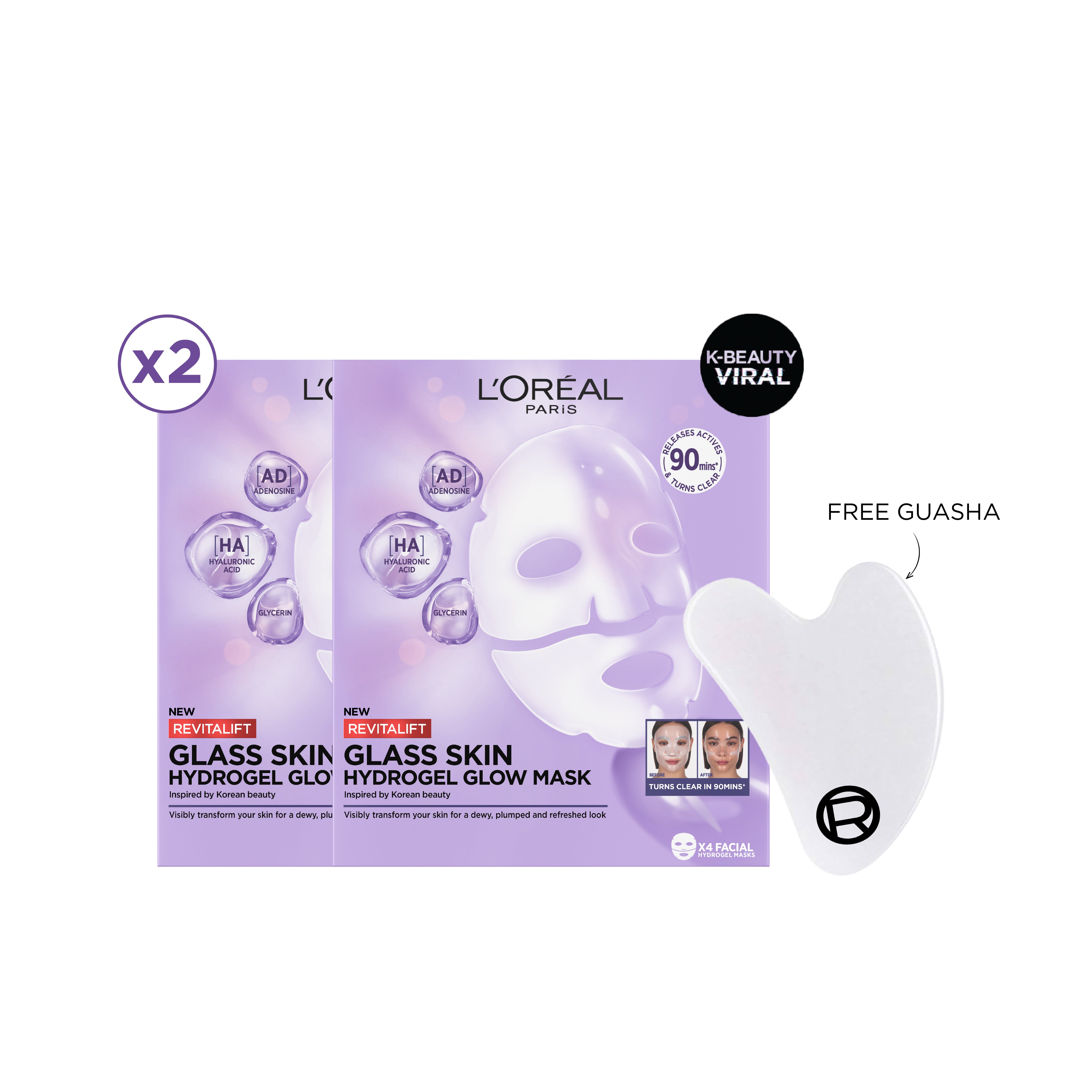BUY 2x Hydrogel Glow Mask  GET Gua Sha FOR FREE