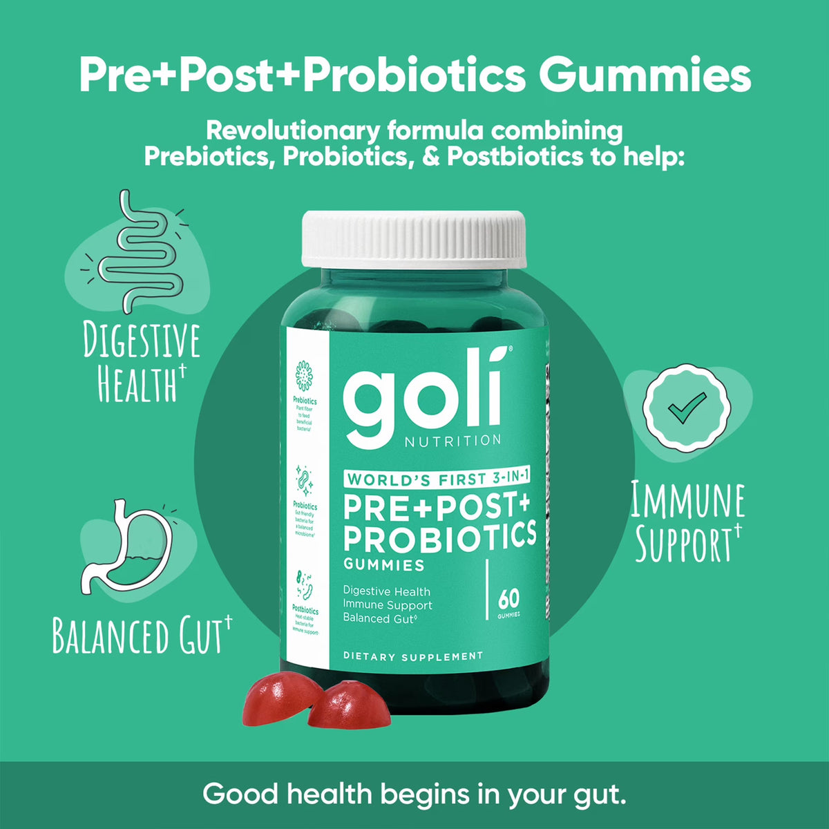 Goli Pre + Post + Probiotics Gummies