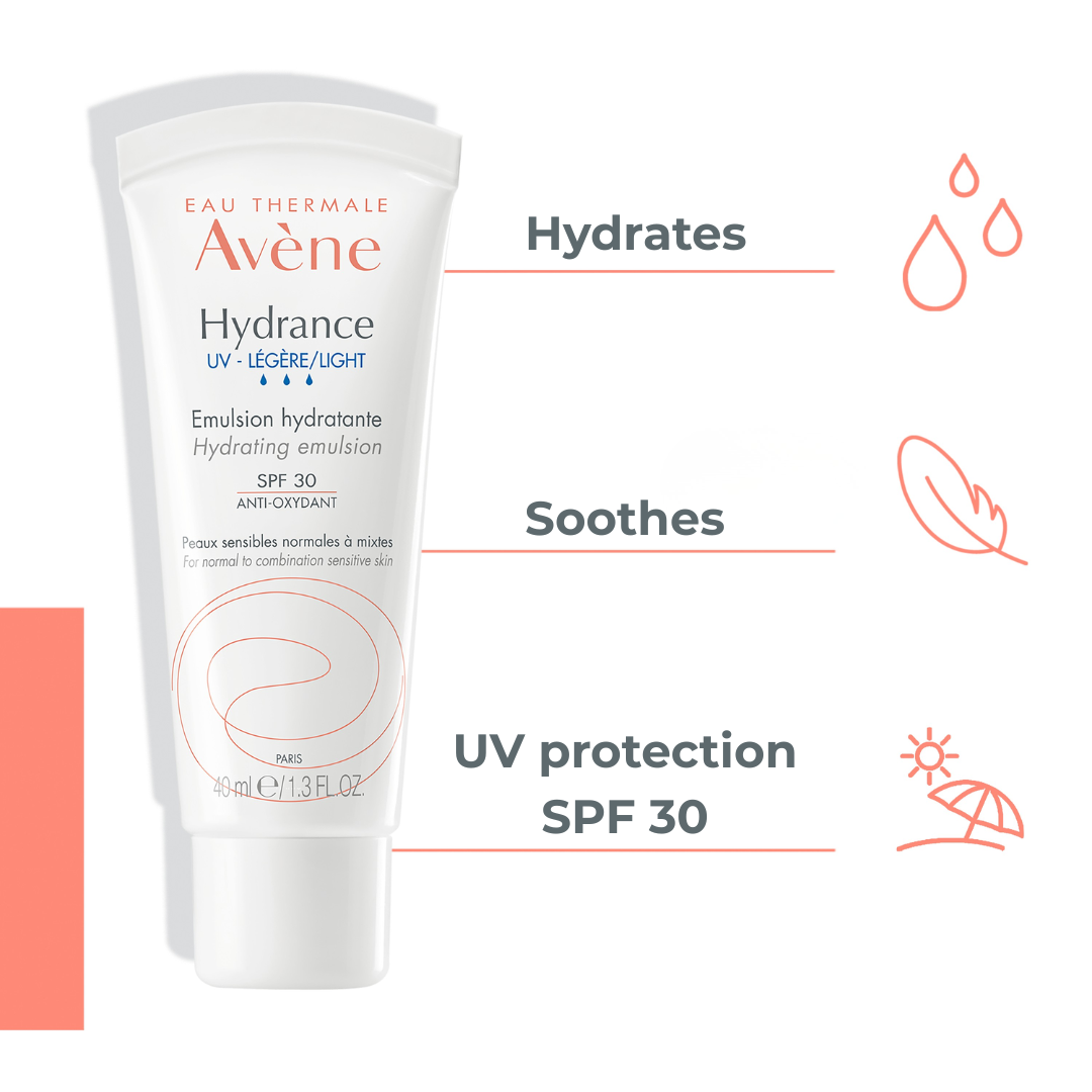 Buy one Avène Hydrance UV Light SPF 30 Emulsion and get a FREE 150ml Avène Cleansing Foam.