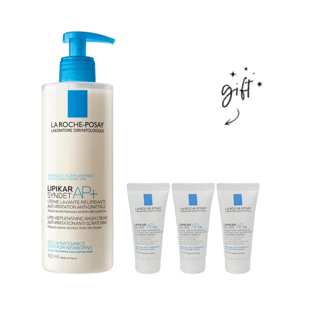 With Every Purchase of LIPIKAR SYNDET AP+ 400ML Get LIP BALM AP+M 15ML x 3