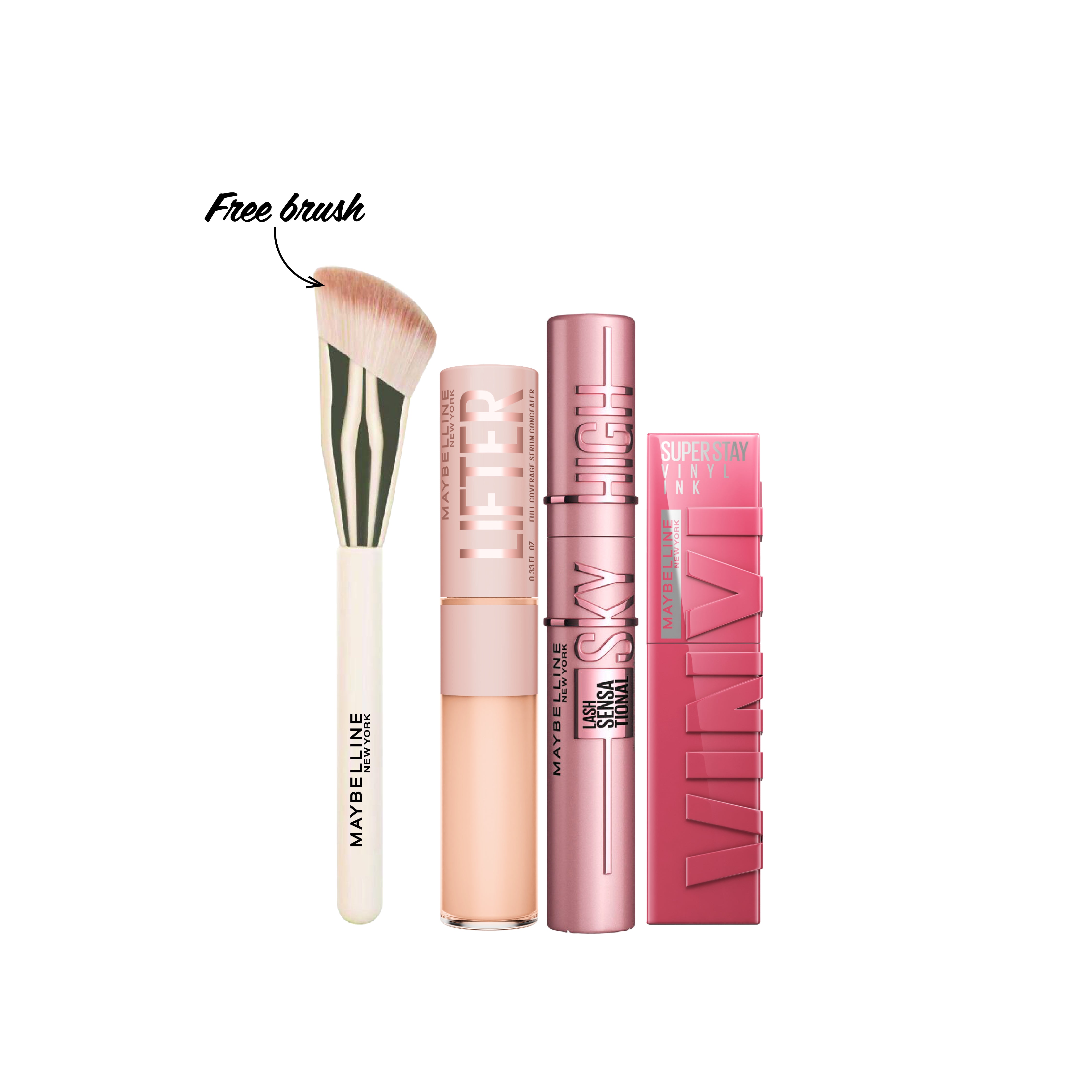 20 % OFF Lifter Serum Concealer + Sky High Mascara + Vinyl Ink GET Tilted Brush FOR FREE