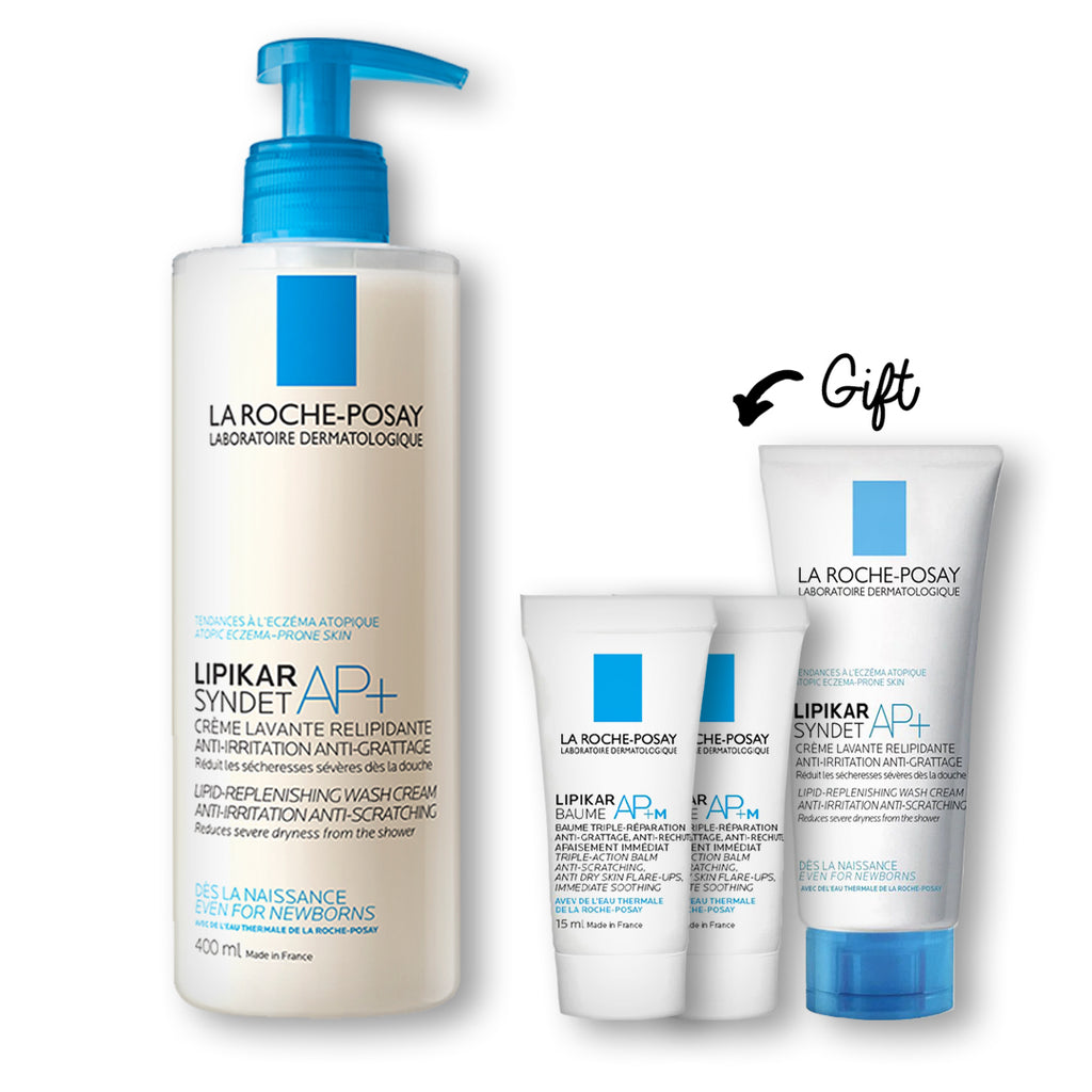With Every Purchase of Lipikar Syndet  400 ML Get Lipikar Balm AP+M 15ML*2 + Lipikar Syndet 100 ml