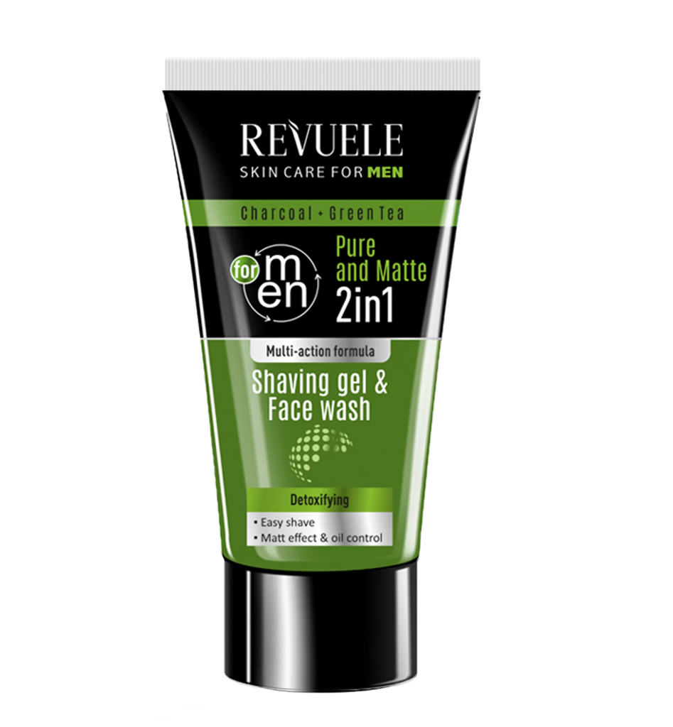 Revuele Men Care Charcoal And Green Tea Shaving Gel & Face Wash