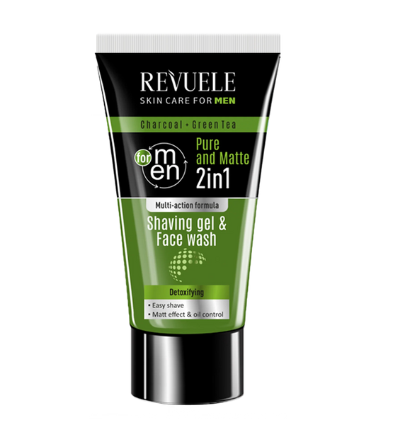 Revuele Men Care Charcoal And Green Tea Shaving Gel & Face Wash