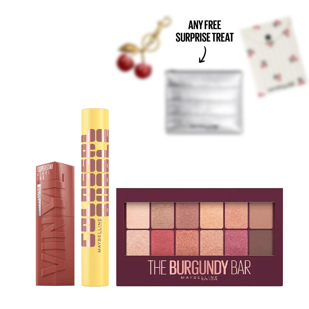 Vinyl Ink Lipstick + Colossal Bubble Mascara + Burgundy Eyeshadow Palette + FREE Surprise Treat At 20% OFF