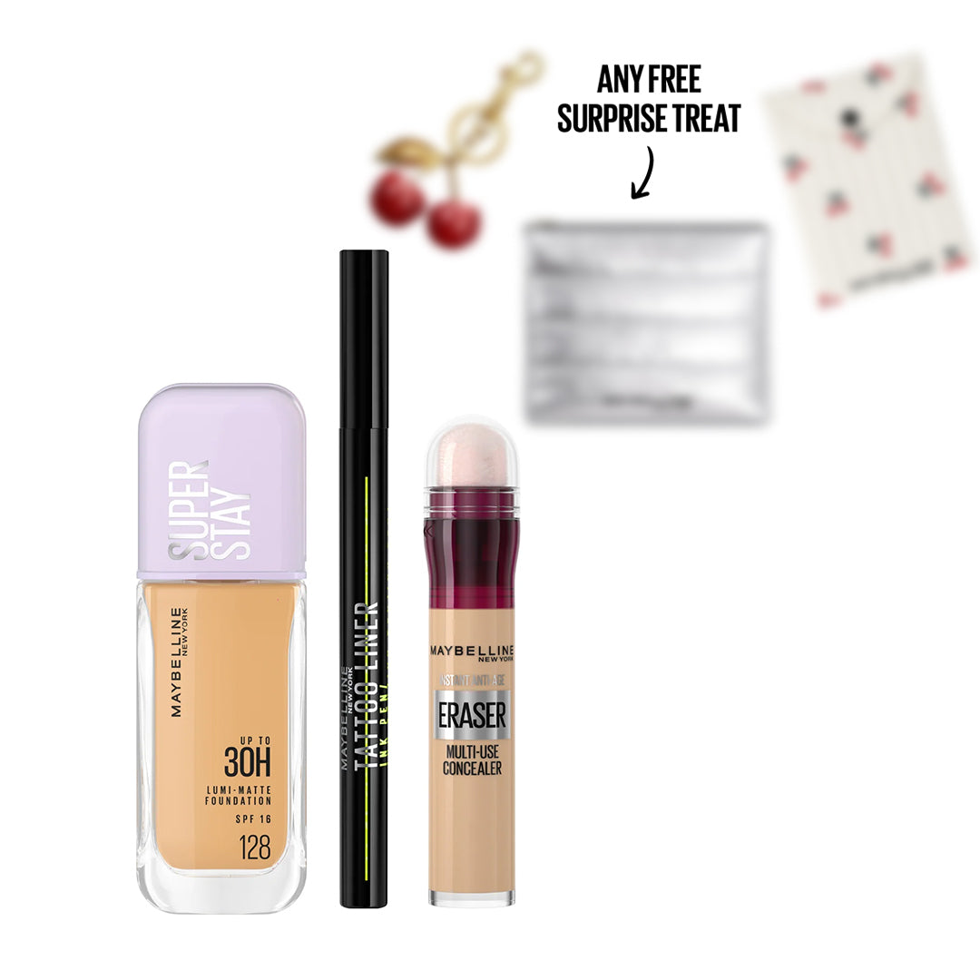 Lumi-Matte Foundation + Tattoo Liner Pen + Instant Age Rewind Concealer + FREE Surprise Treat At 20% OFF